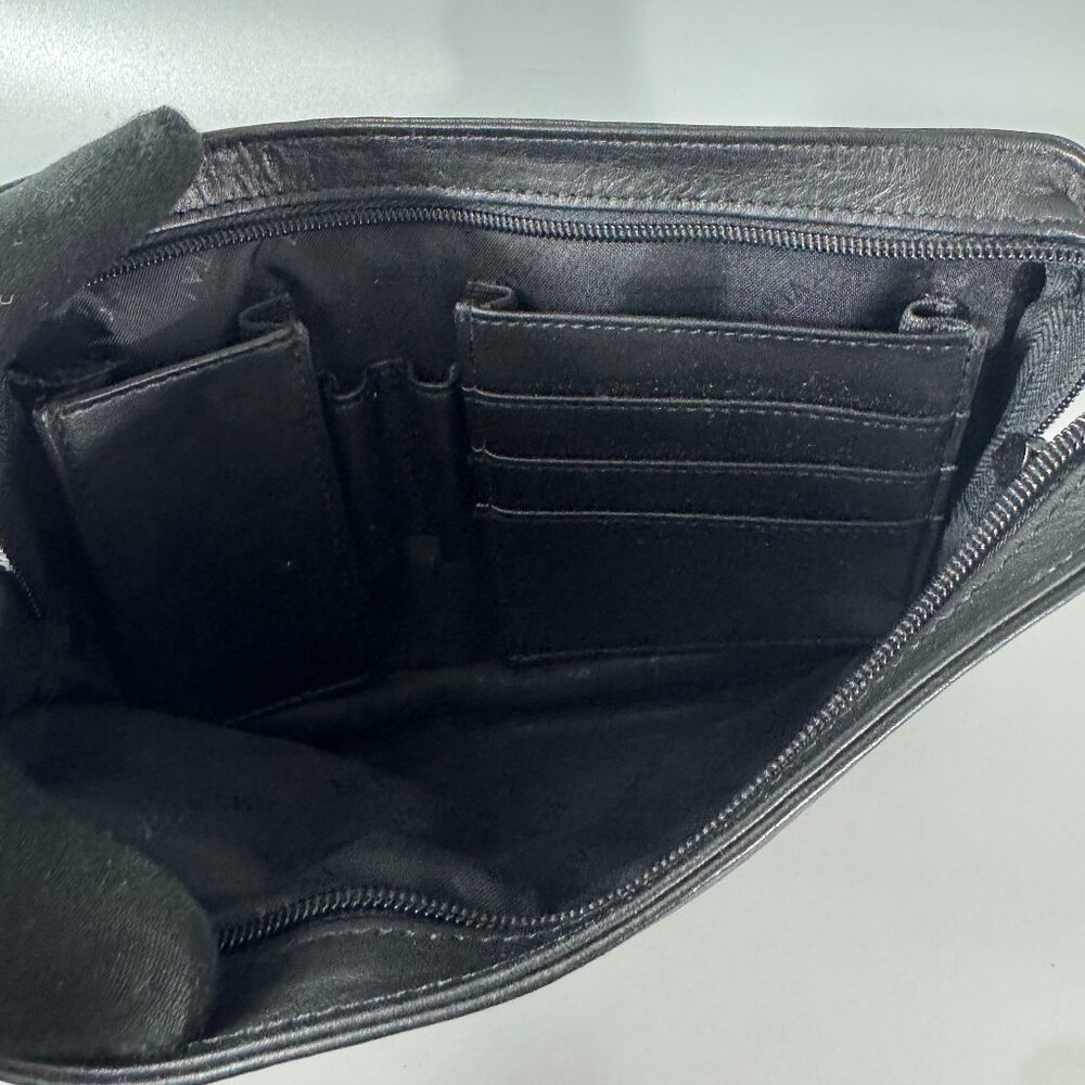 El Portal Black Leather Men's Wristlet Bag/Organizer - Picture 8 of 13